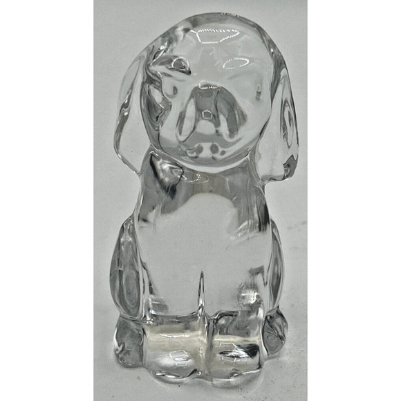 Anna Hutte Bleikristall Crystal Glass Dog Figurine Paperweight SKU PB206 - Picture 1 of 5